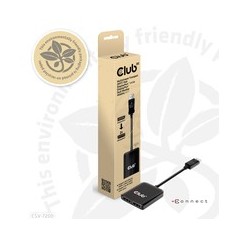 Club 3D CSV-7220 DisplayPort til DisplayPort og HDMI Hub Sort
